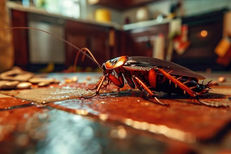 OPM licensed pest control technician performing cockroach treatment in Yuma AZ